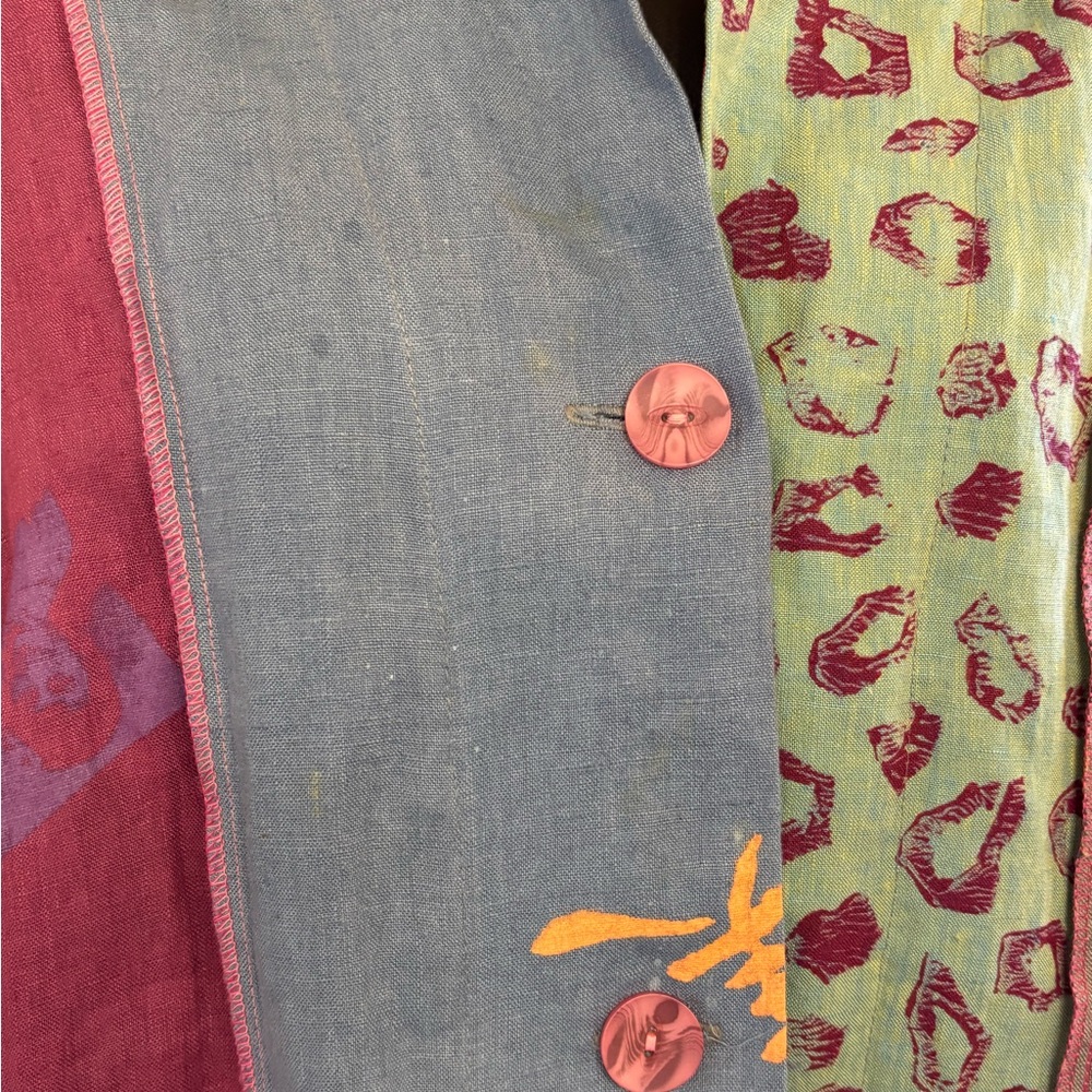 SCRAMBLE Multicolor Patchwork Button Down Shirt - image 7